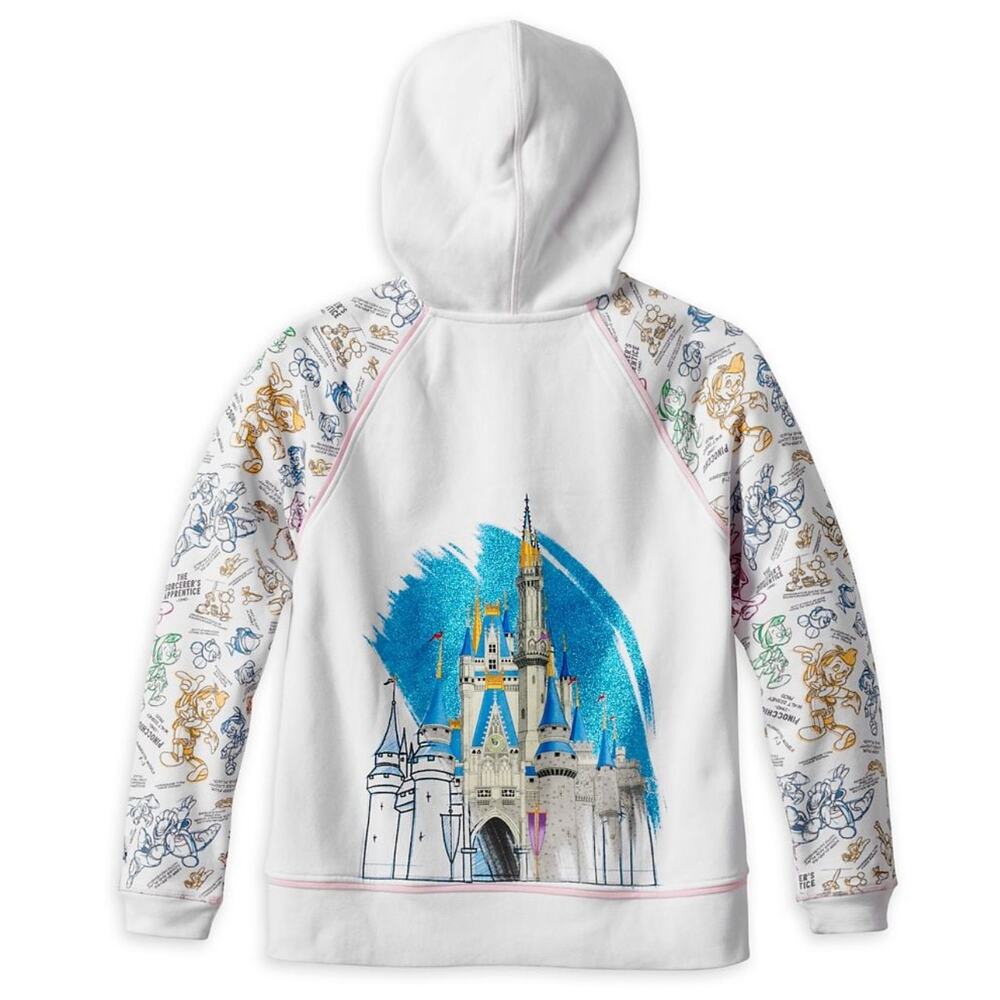 Disney Parks Ink and Paint Castle Full Zip Hoodie Sweatshirt Size XL - Picture 2 of 13